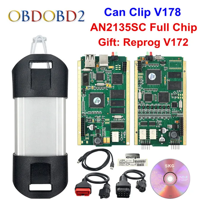 Лучший AN2135SC/AN2131QC полный чип для Can Clip V178+ Reprog V172 автоматический диагностический инструмент Золотая печатная плата для Can Clip автомобилей 1998 - Цвет: AN2135SC Full Chip