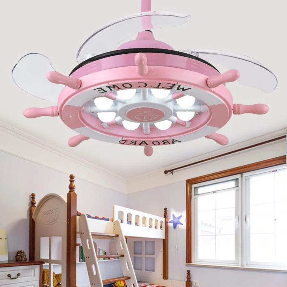 Creative fan lamp with remote control light for child baby bedroom living room home decor lighting ceiling fan fixture