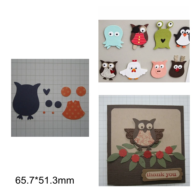 

Cute Owl Nighthawk Bird Cartoon DIY Handcraft Metal Cutting Dies Make Cards Embossing Paper Scrapbook Die Cut New Hot Selling