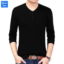 2020 New Sweater Men Casual V-Neck Pullover Men Autumn Slim Fit Long Sleeve Shirt  Sweaters Knitted Cashmere Wool Pull Homme