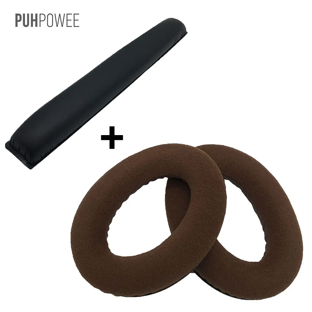 PUHPOWEE Сменные подушечки для наушников Sennheiser PC350 HD380, наволочка для подушек, гарнитура - Цвет: 1 Set of Brown