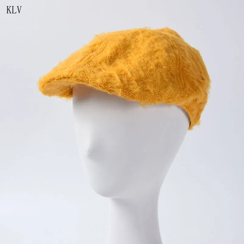 Зимняя одноцветная мохеровая Рыбацкая шапка для женщин и мужчин, портативная Толстая теплая шапка-ведро