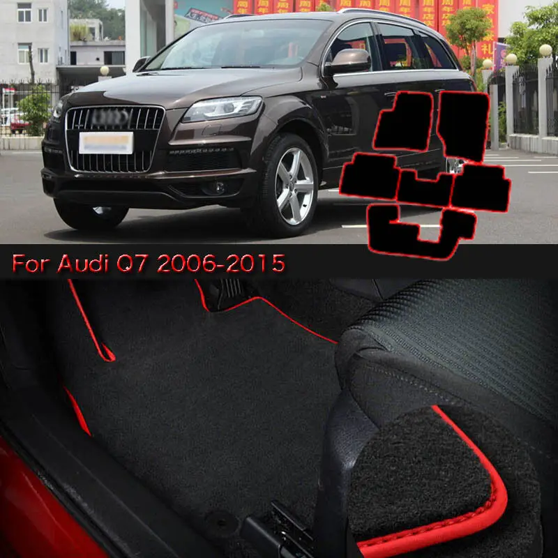 SmRKE для Audi Q7 2006-15 автомобильные коврики ковры индивидуальные противоскользящие гидрофил волокно передний и задний полный комплект LHD RHD