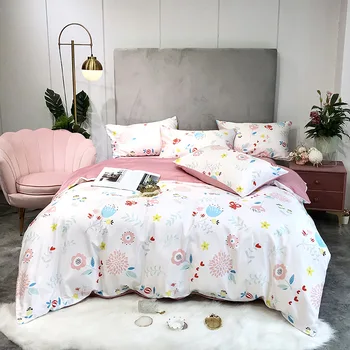 

BBSET Home Textile Keep Warm Duvet Cover Pillowcase Bed Sheet Simple Boy Girls Bedding Sets 4Pcs Single Double Bedlinen