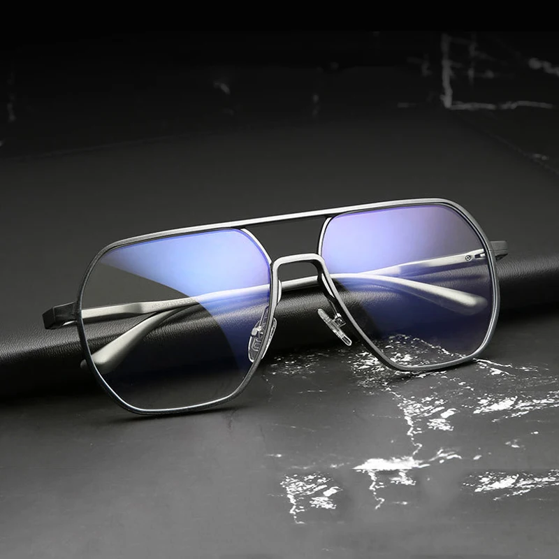 

Aluminum Oversized Glasses Frame Men Women Vintage Square Eyewear Computer Blue Light Blocking Glasses Optical Eyeglasses Frames