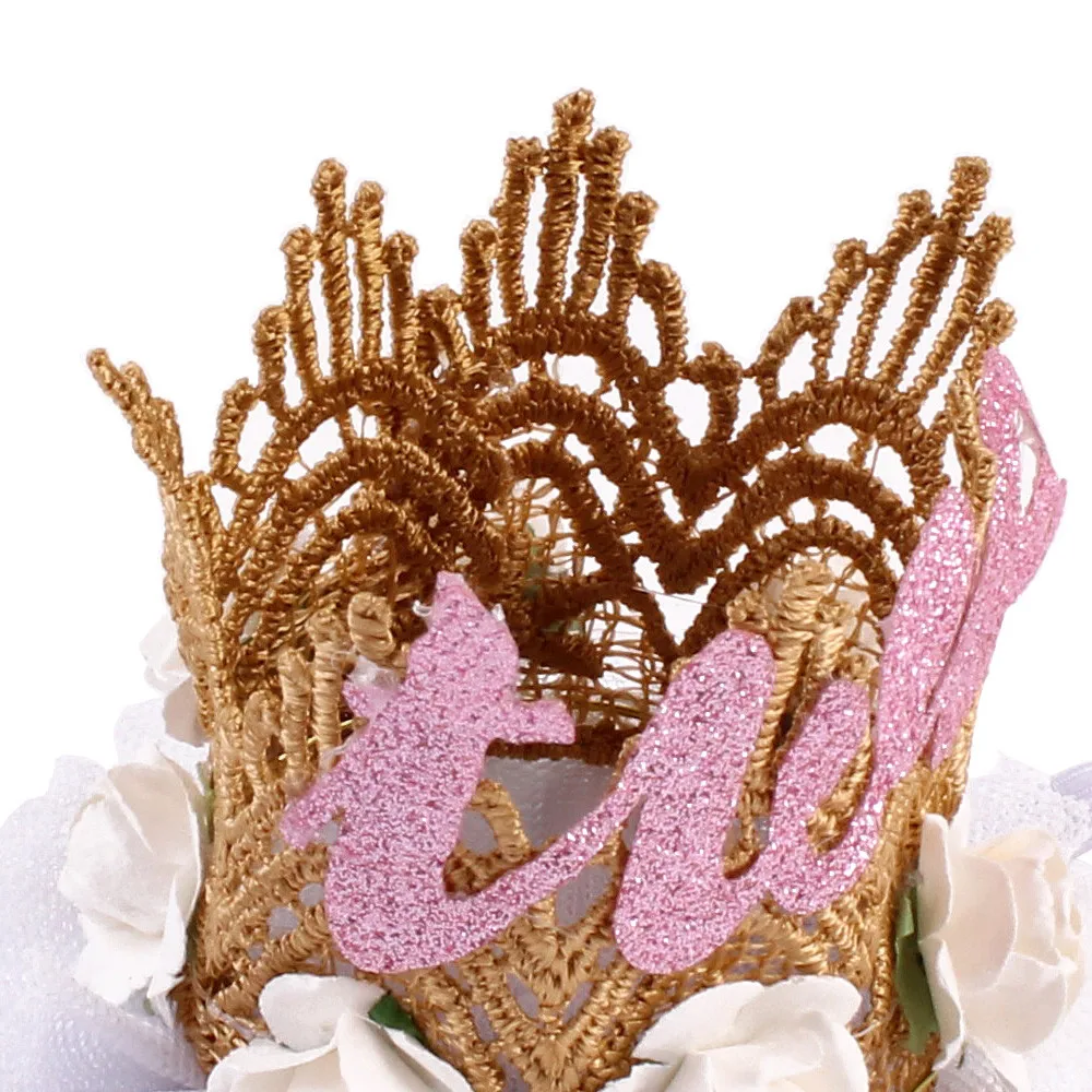 Newborn Crown Headband Princess Crown lace flower headband Baby Girls Hair Band Children Photo Props Hair Accessories