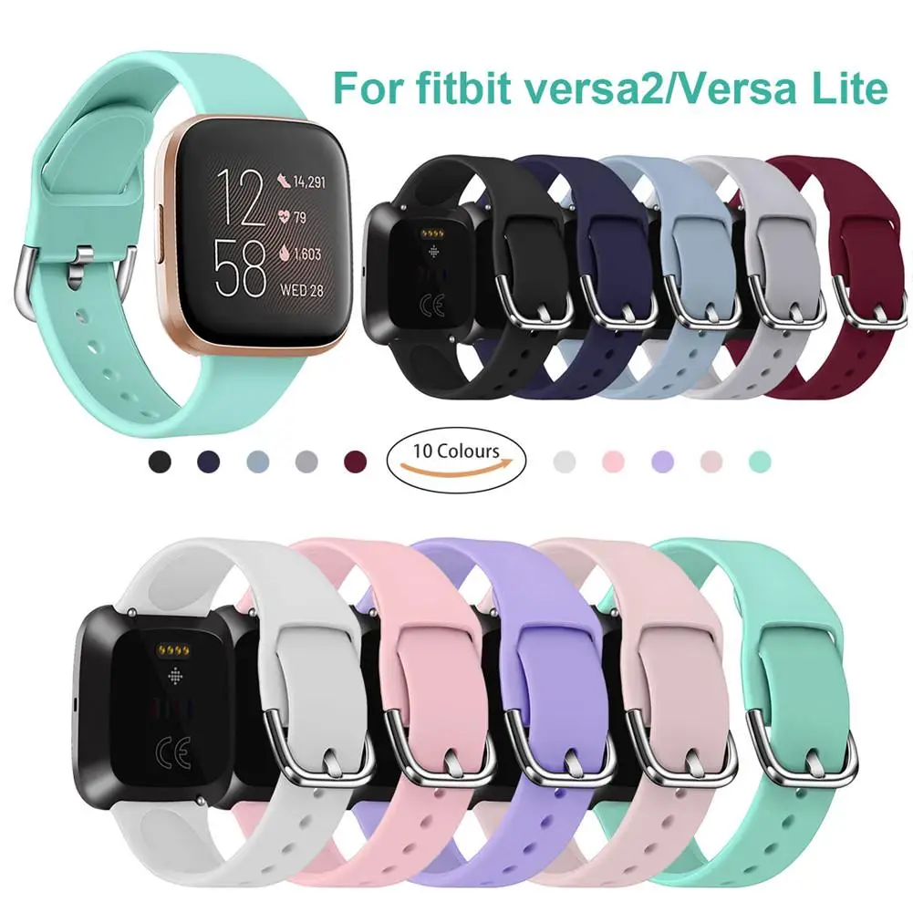 Для Fitbit Versa 2 Силиконовый браслет браслеты для наручных часов сменные ремешки ремешок для Versa Lite 6,7-8,1 дюймов Смарт часы браслет