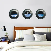 Стиль 3D внутренней отделки наклейки на стену Набор из 3-х Космос астронавт Z-1-002