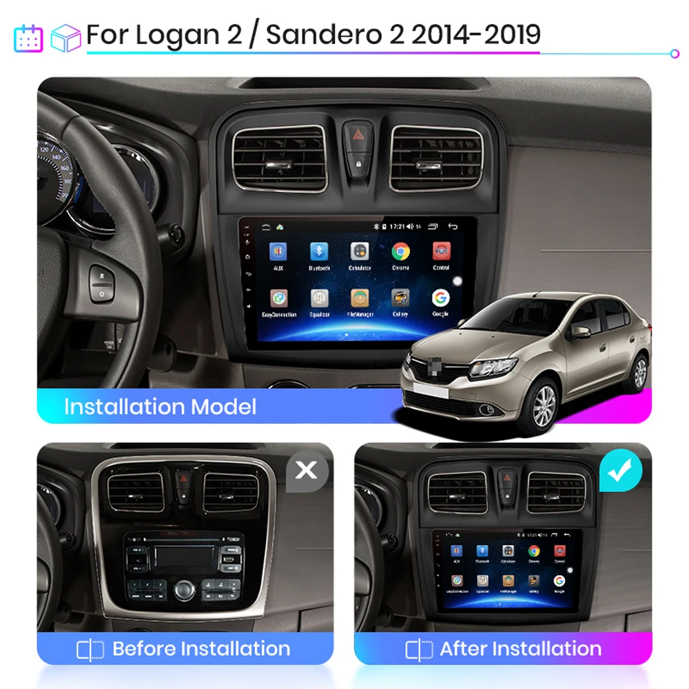 2 Din автомобильный стерео WIFI GPS навигация мультимедийный плеер для Renault Logan Sandero 2014