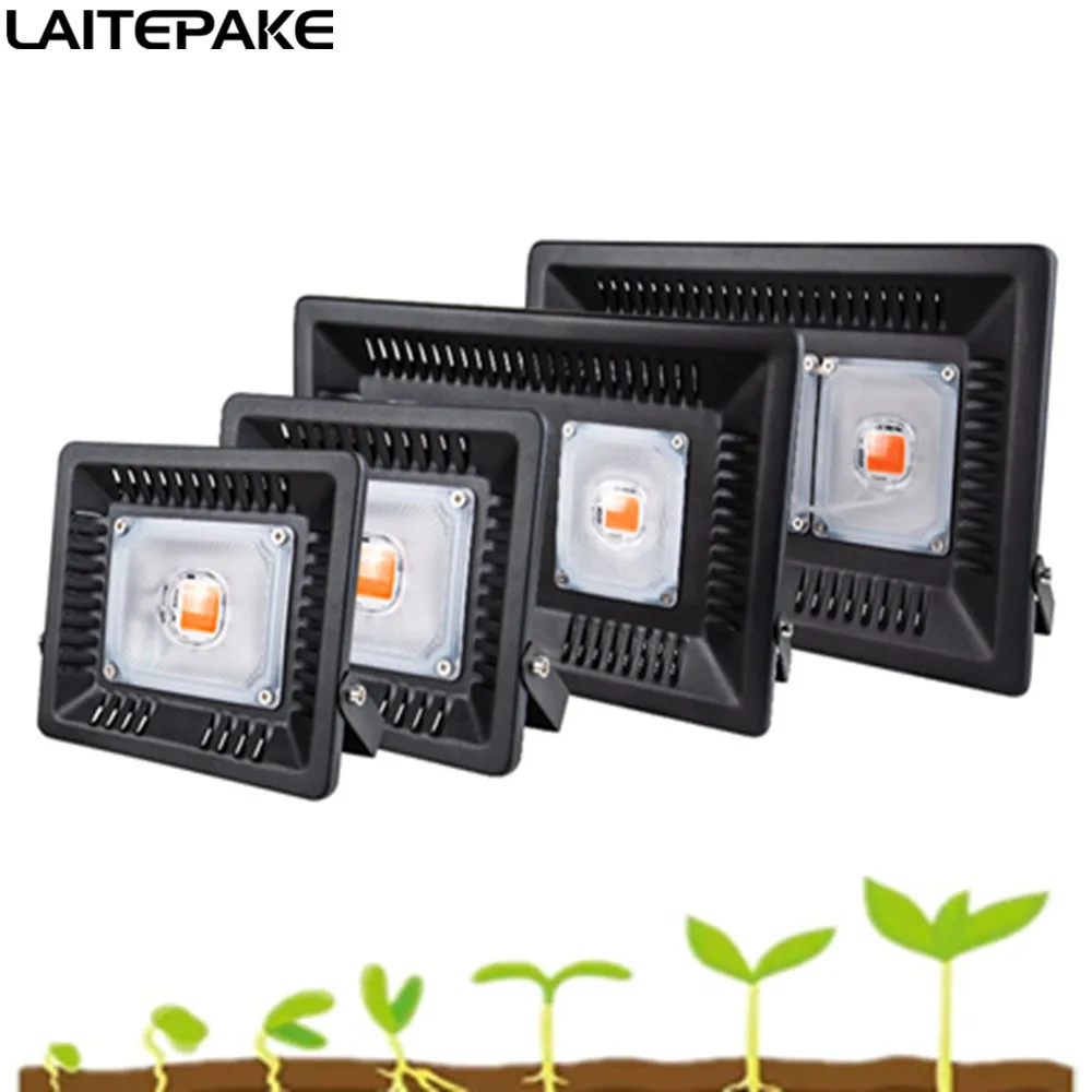 LED Grow Light Waterproof IP67 50W 100W 200W 300W COB Full Spectrum Growth Flood Light for Plant Indoor Hydroponic Greenhouse