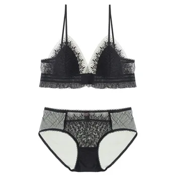 

Fashion Quality Seamless Lace Front Button Push Up Bra Bralette Wireless Thin Cup Underwear For Women Brassiere Modis Lingerie