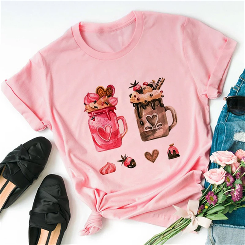 ZOGANKIN New Ice Cream Cute Cartoon Women Pink T shirt Harajuku Kawaii Spring Summer Tshirt Casual Tumblr Outfit Fashion Tops chrome hearts t shirt Tees