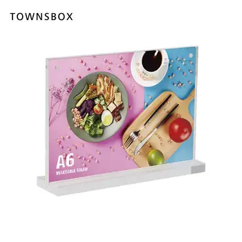 

T Acrylic Photo Poster Menu Picture Sign Label Holder Stand Frame A6 For Advertising Promotion Display Rack