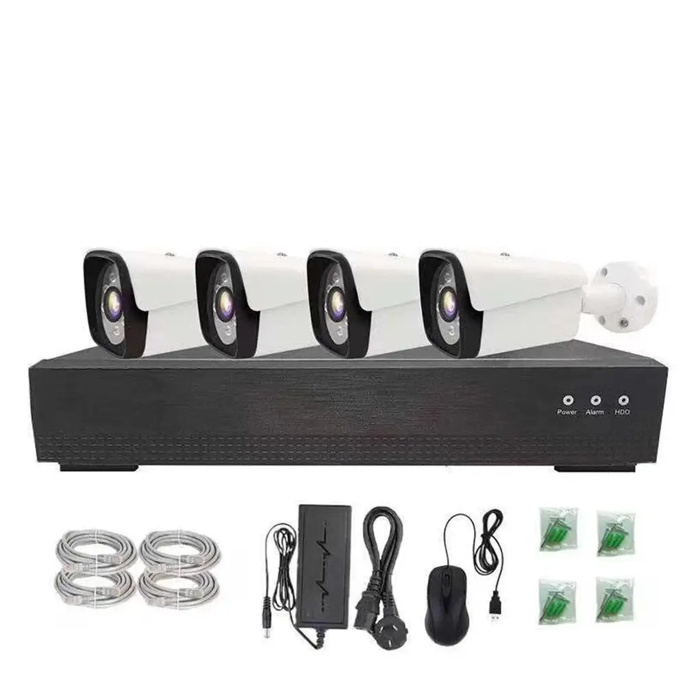 Система видеонаблюдения 1080P AI камера комплект 2MP POE NVR 4CH CCTV IP система безопасности