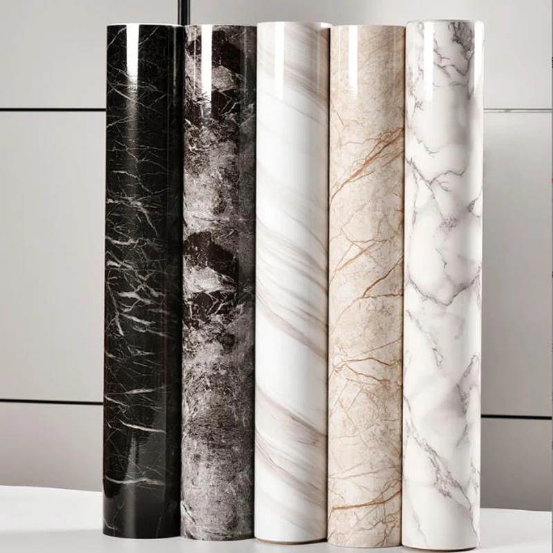 40Cm Width Marble Vinyl Waterproof Wallpaper for Bathroom Table Kitchen Ambry Countertop Self Adhesive Sticker for Furniture Dec