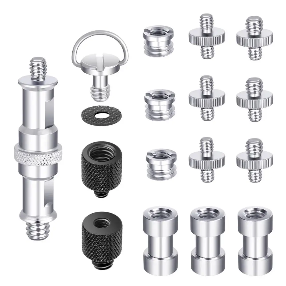 

Neewer Camera Screw Kit, 16 Pieces Tripod Screw Adapter Converter Spigot Screw Mount Pack for Camera/Tripod/Flash/Stand/Mic/Rig