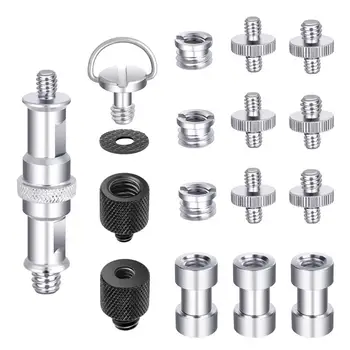 

Neewer Camera Screw Kit, 16 Pieces Tripod Screw Adapter Converter Spigot Screw Mount Pack for Camera/Tripod/Flash/Stand/Mic/Rig
