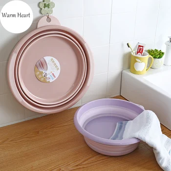 

Folding Wash Opaque Basin Eco-Friendly Portable Plastic Bucket For Outdoor Camping Kitchen Bathroom Camping Folding Basin