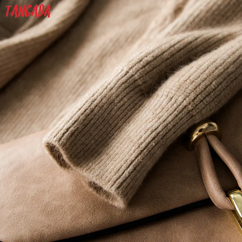 Tangada осень зима женский длинный кардиган женский Повседневный свободный элегантный мягкий теплый толстый кардиган вязаное пальто джемпер AQJ18
