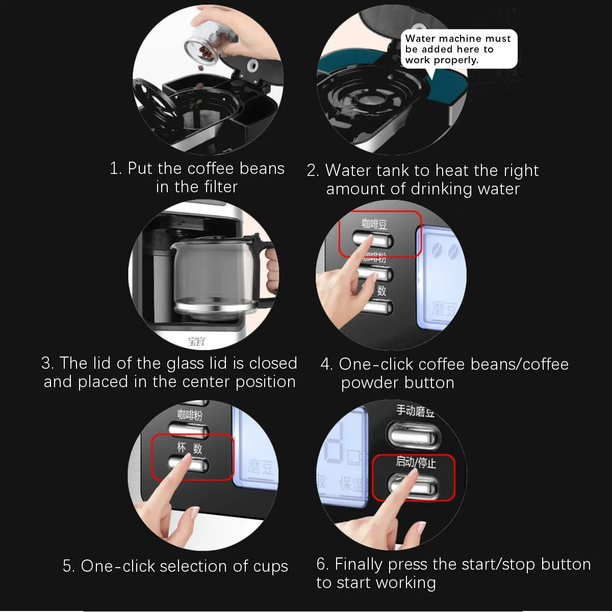  220V 1200ml Electric Coffee Maker Machine Household Fully-Automatic Drip Coffee Maker Tea Coffee Po - 4000106623359