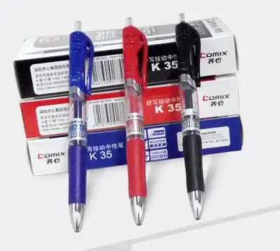12pcs black red blue gel pens Business signing pen Carbon press 0.5mm Office supplies wholesale free shipping