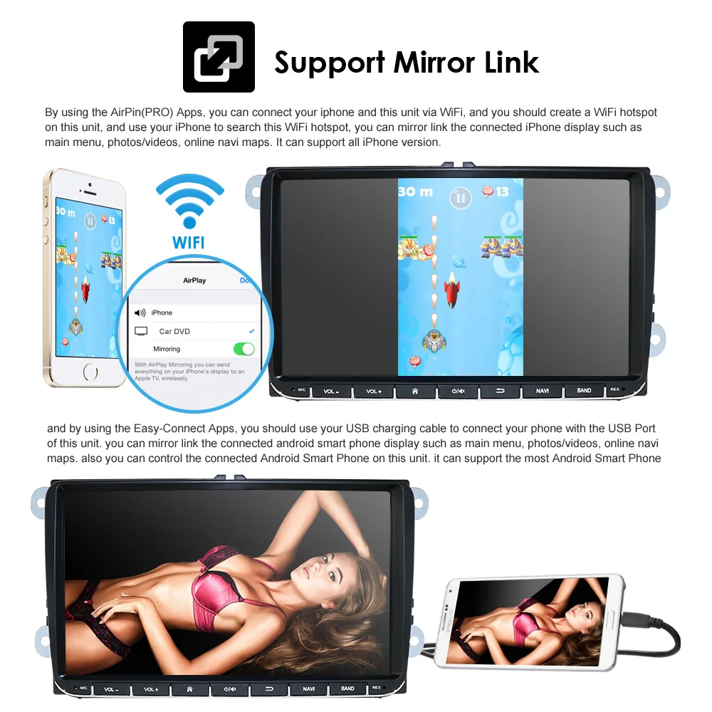 Top AndroidCar Multimedia player 2 Din Car Nav For VW/Volkswagen/Golf/Polo/Tiguan/Passat/b7/b6/SEAT/leon/Skoda/Octavia Radio GPS DAB 2