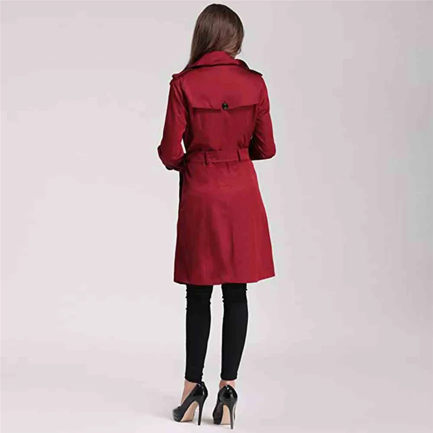 Пальто женское зимнее теплое женский пиджак двубортный тонкий длинный красный плащ женское ветрозащитное пальто