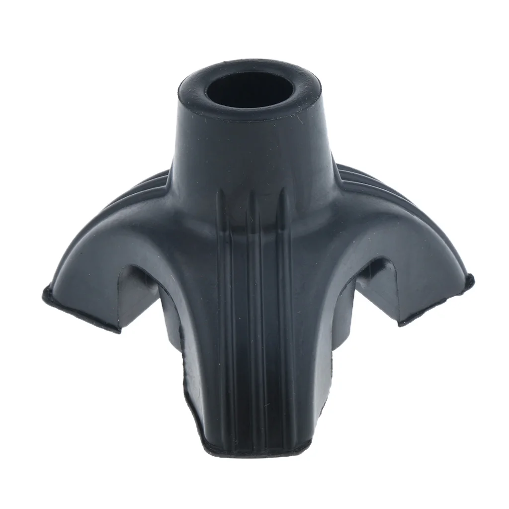 2 Pieces Black Durable Tripod Rubber Tips Bases for Elderly Senior Cane Walking Stick Crutches 16mm 5/8 inch