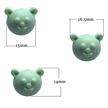 

50pc Silicone Bead bear Loose Beads Food Grade Silicone Baby Teething Toy Products Chews Pacifier clips Nursing Necklace teether