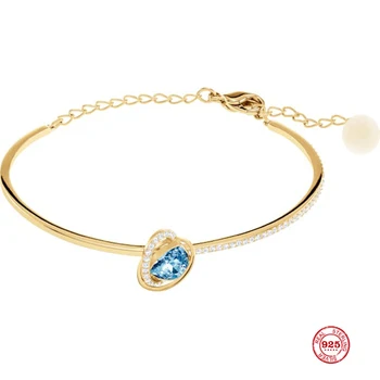 

2020 New Fashion Charm Pure 925 Silver Original 1:1 Copy, Love Heart Shape Gorgeous Noble Bracelet Female Luxury Jewelry Gifts