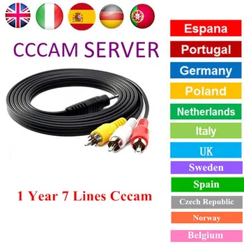 

Nuevo 1,5 año España portugal cccams para satélite TV receptor líneas WIFI FULL HD DVB-S2 Eroupe 7/3 líneas ccams