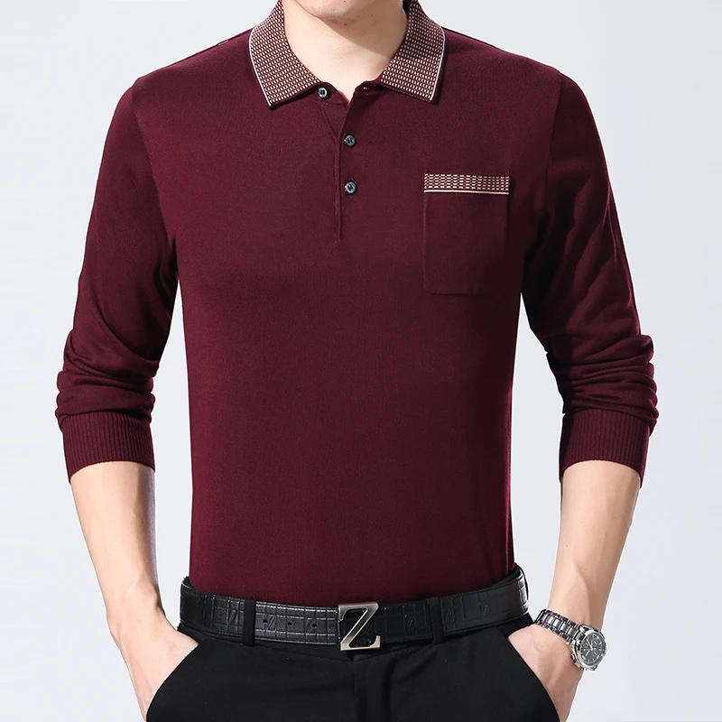 Kopen 2020 Nieuwe Mode Merken Polo Shirts Heren Plaid Kraag Hoge Kwaliteit Lange Mouwen Slanke Fit Boyfriend Gift Polo Casual Kleding