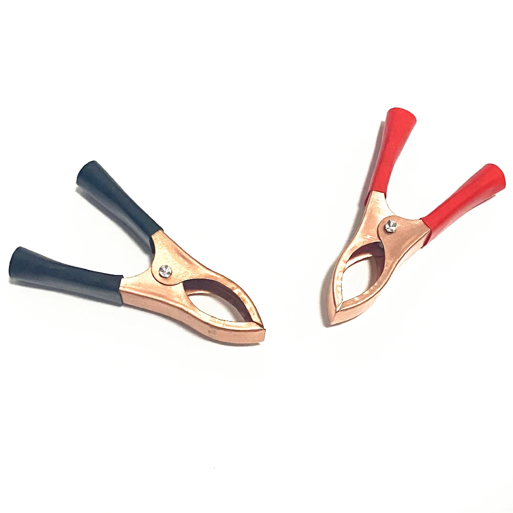 2Pcs/lot 70mm 30A Crocodile Alligator Car Battery Insulated Clips Clamps Red + Black