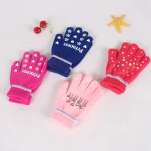 Детские шерстяные вязаные перчатки с милым рисунком для мальчиков и девочек, эластичные теплые перчатки на осень и зиму