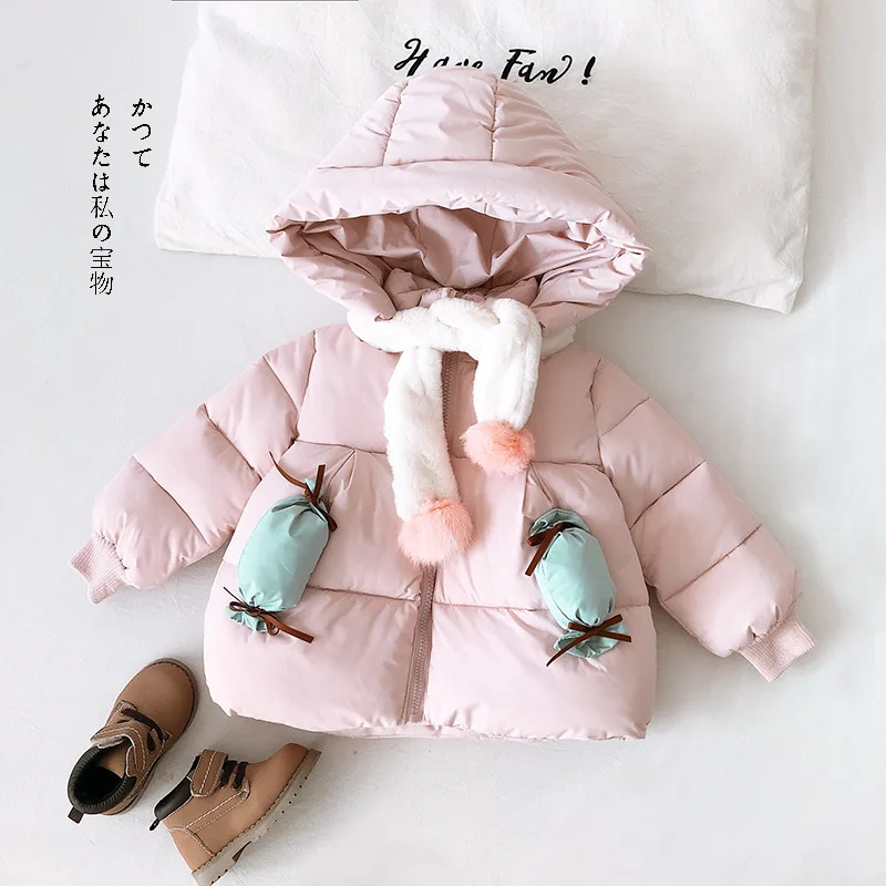 

Infant Baby Winter Coats Jackets For Girls Cotton Thick Warm Kid Outerwear 2019 Fashion Hooded Toddler Parkas Baby Girl Clothing