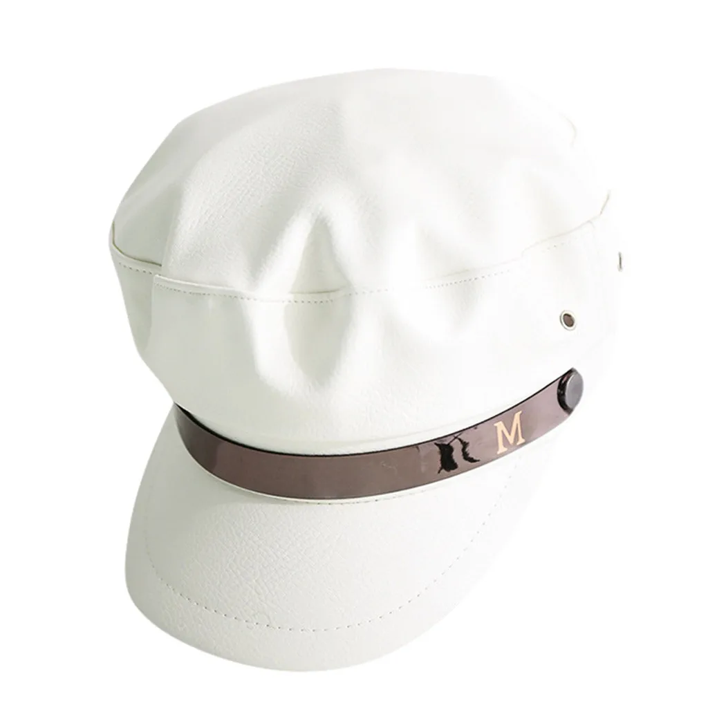 Шляпа-ведро, берет, простые цвета, женская, женская, модная шляпа на зиму осень, шапки для женщин, кепка для газетчика, бейсболка Hombre - Цвет: Белый