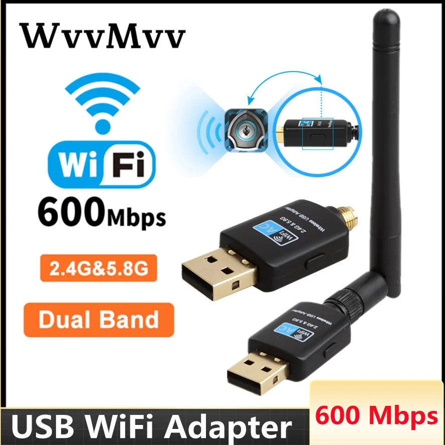 

USB Wi-Fi адаптер 600 Мбит/с, 5,8 ГГц + 2,4 ГГц