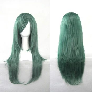 

MekakuCity Actors Kido Tsubomi Cosplay Wigs High-temperature Fiber Synthetic Hair Green Long Straight Hair With free hair cap