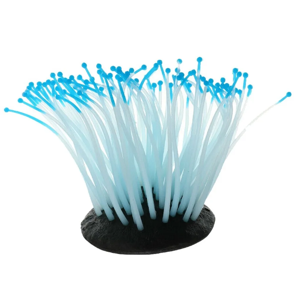 Aquarium Decoration  Fish Tank Luminous Sea Anemone Artificial Coral Ornament  (9)