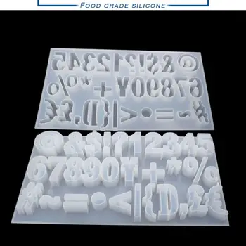 

DIY Crystal Epoxy Molds Symbol Digital Silicone Mold Mirror Face Pendant Making Dried Flower Resin Decorative DIY Hand Crafts