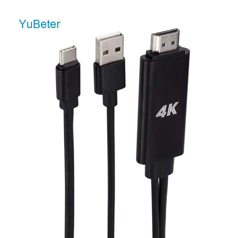 YuBeter type C HDMI кабель USB Мужской до 4 к Женский usb зарядный порт конвертер для MacBook