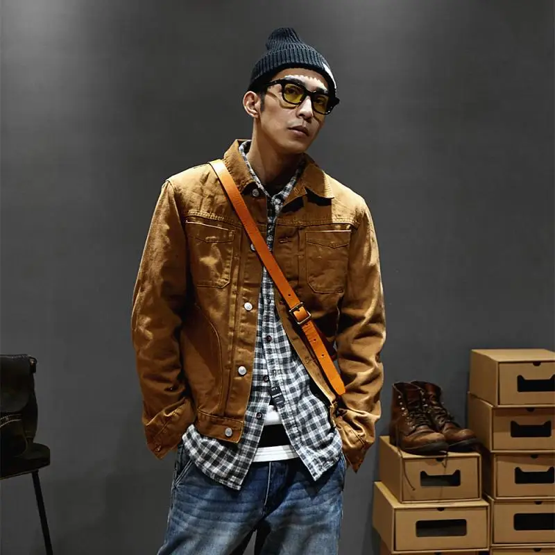 

troupe, pure taste the shopkeeper recommend American west to restore ancient ways ruggedly do old canvas jacket, male
