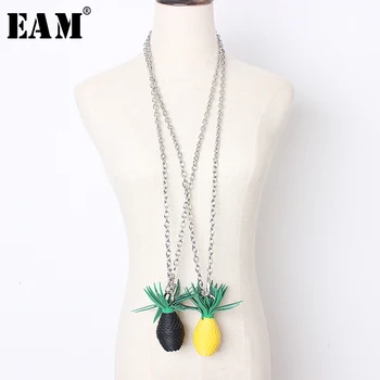 

[EAM] Women Pattern Personality Chain Stitch Long Necklace New Temperament Fashion Tide All-match Spring Autumn 2020 1B794