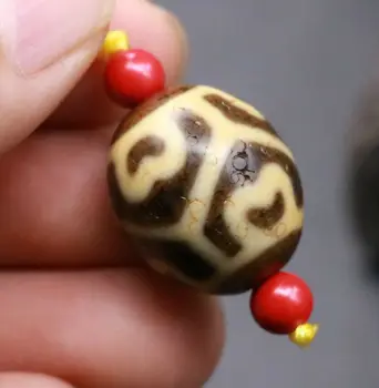 

Treasure Magic LKbrother Top Quality Tibetan Old Oily Ivory Color Turtles shell Lotus Base Daluo dZi Bead