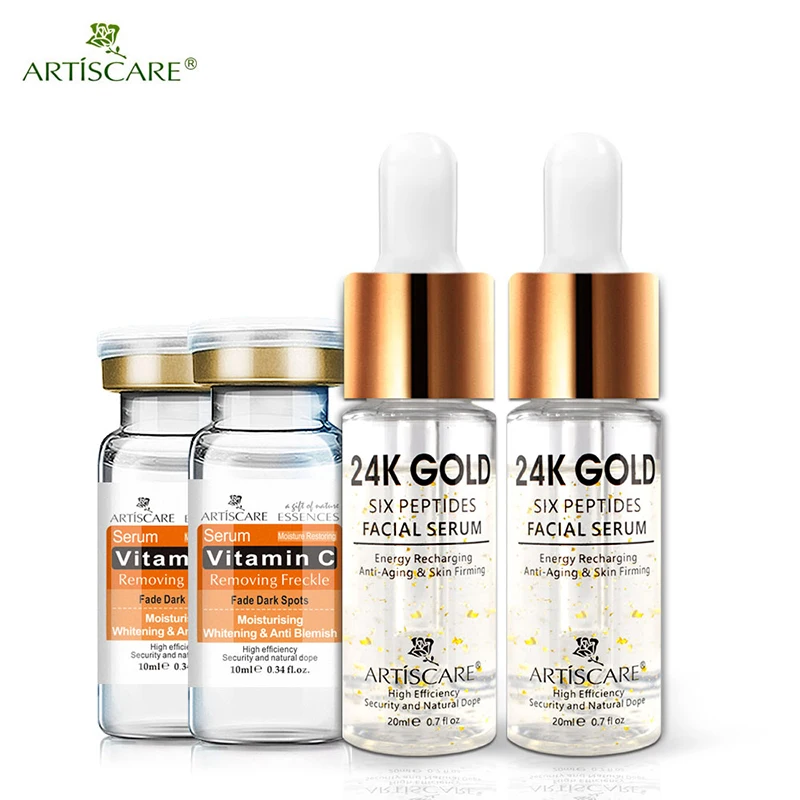 ARTISCARE витамин C сыворотка + шесть пептидов 24K Золотая 4 шт увлажняющая отбеливание