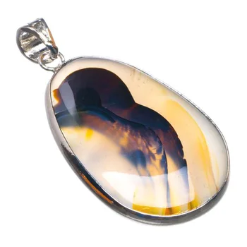 

Natural Scenic Dendritic Agate Handmade 925 Sterling Silver Pendant 1.5" D1530