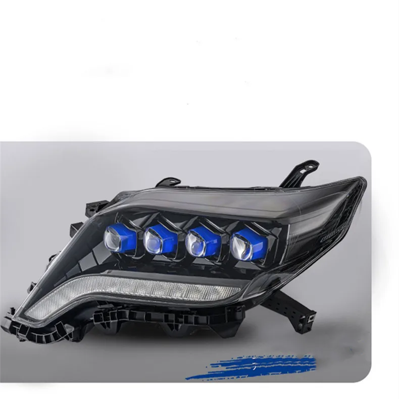 

Car Headlight Headlamp High low Beam LED DRL Daytime Running light For Toyota Land Cruiser Prado 14-17 автомобильные товары