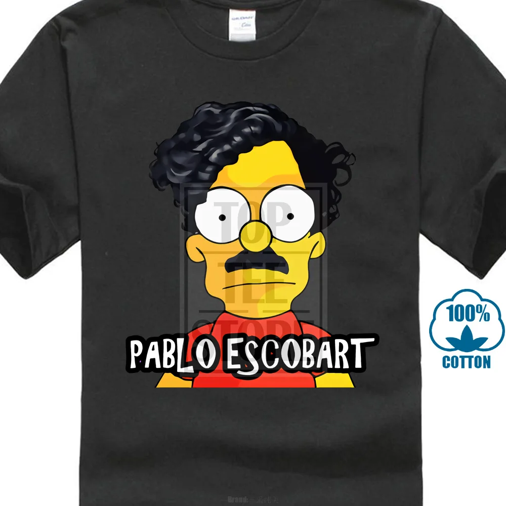 Футболка хлопковая футболка Pablo Escobart Escobar серебряная или свинцовая плата O Plomo Drug