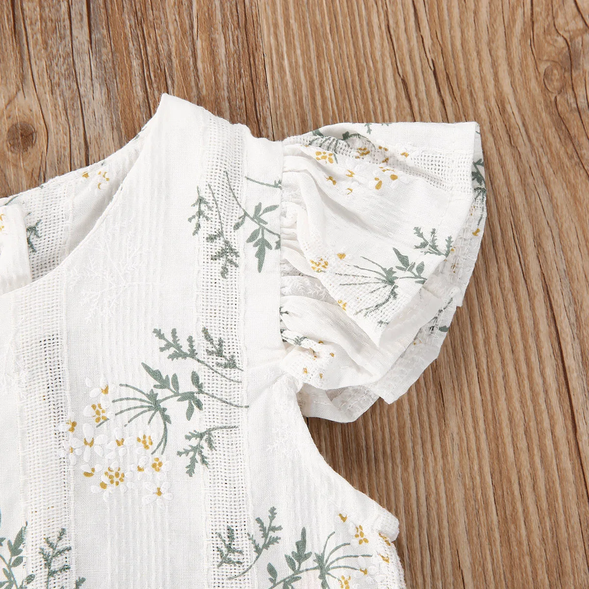 2PCS 어린이 소녀 옷 꽃 점프 슈트 여름 민소매 바디 슈트 Sunsuit 복장 머리띠