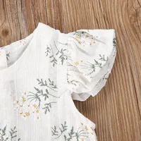 2PCS Toddler Kids Baby Girl Clothes Floral Jumpsuit Summer Sleeveless Bodysuit Sunsuit Outfits Headband 4
